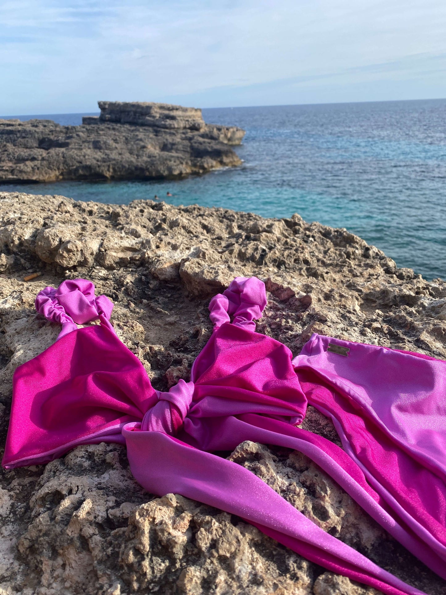 "IT'S A PINK WRAP" - TWO PIECES SET REVERSIBLE BIKINI