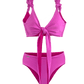 bikini rosa barbie multiposición tiro alto retro
