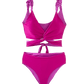 bikini rosa barbie fucsia multiposición tiro alto retro