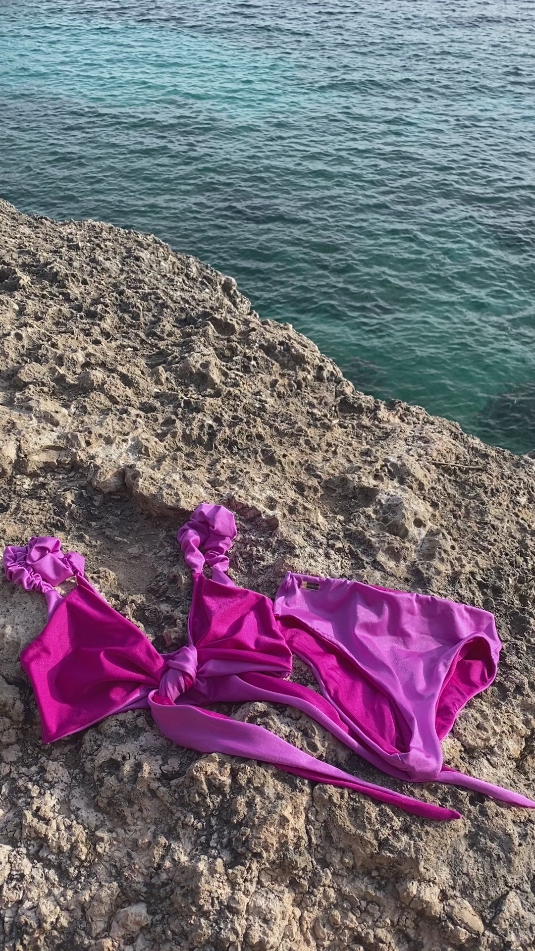 bikini rosa barbie multiposición tiro alto retro