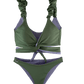 Bikini verde khaki elegante y multiposición 